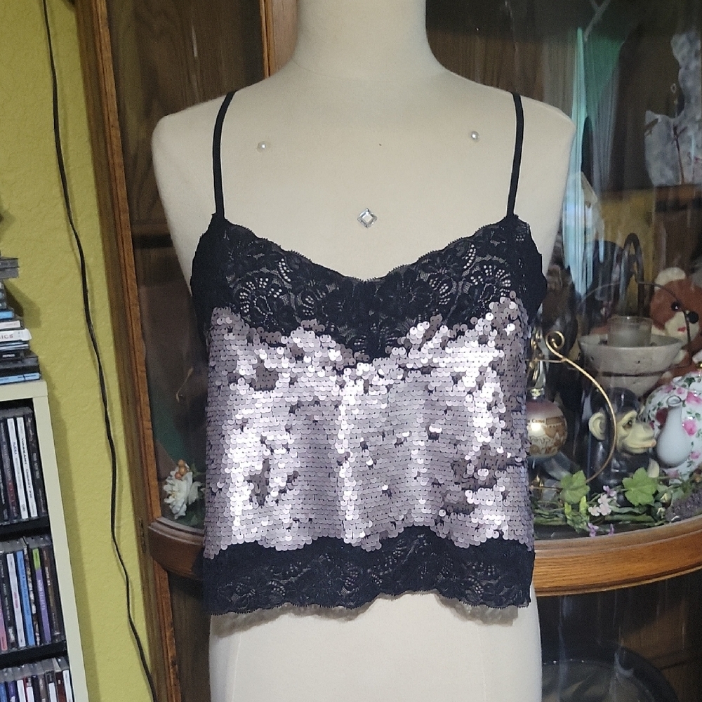 Express Black Lace Top